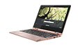 Right side view of Lenovo Chromebook C340-11 in laptop mode in Sand Pink color thumbnail