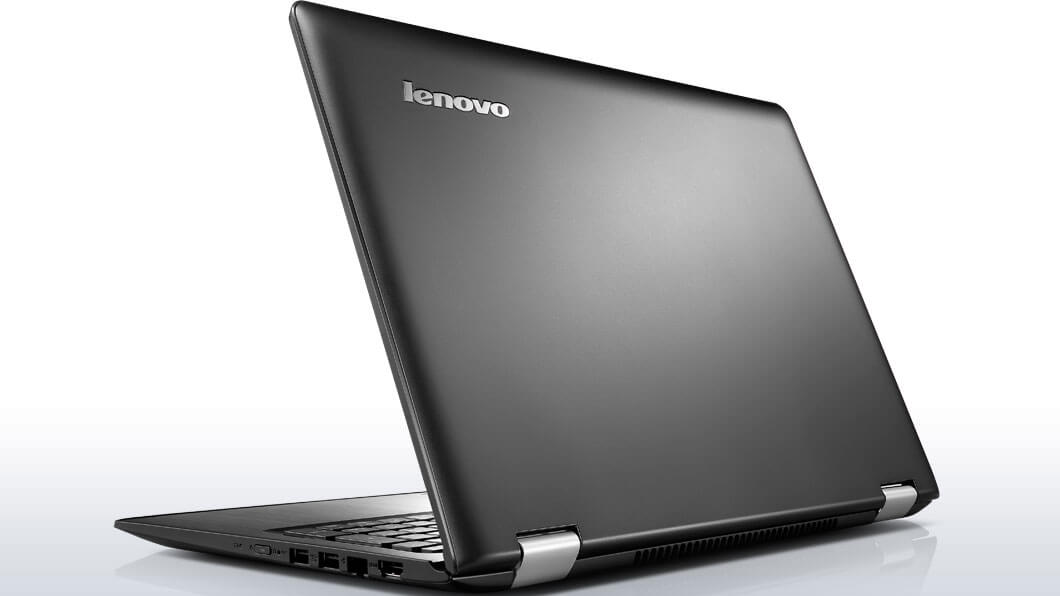 Lenovo Yoga 500 in black, back right side view