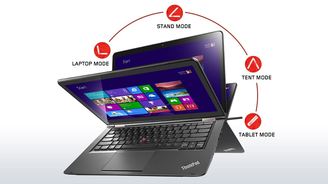 Lenovo laptop convertible thinkpad yoga 14 black front