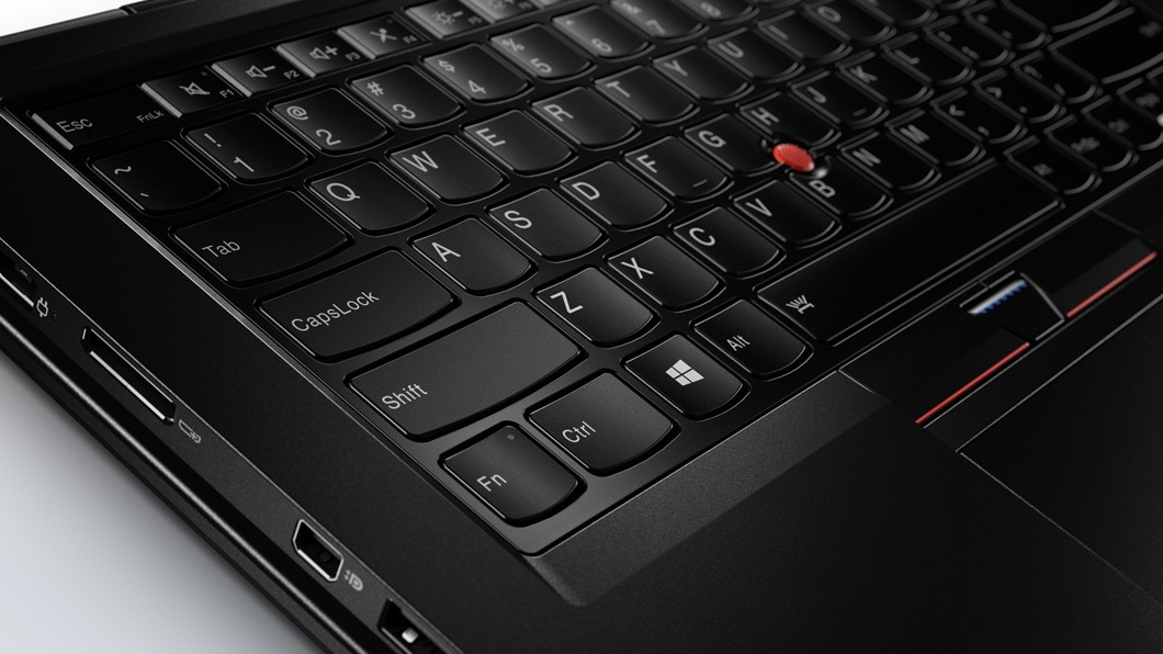 Lenovo ThinkPad X1 Yoga Left Side Ports and Keyboard Detail