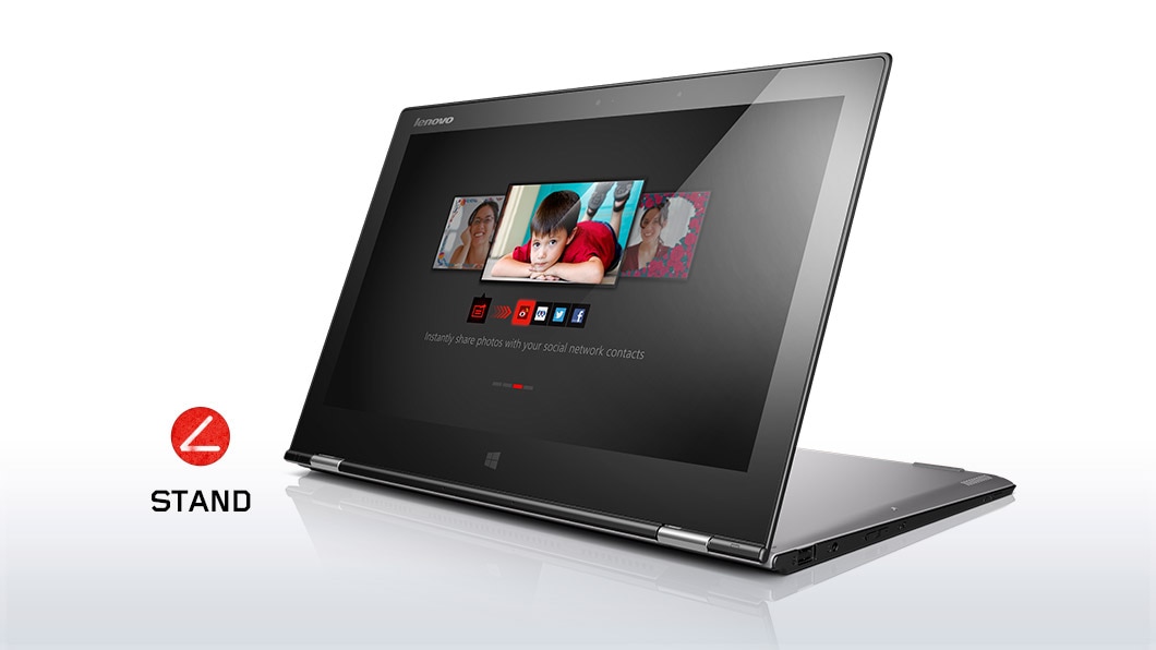 The Yoga 2 Pro in Stand mode.