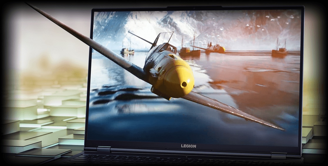 Lenovo Legion 7 (16” AMD) gaming laptop, display with breakout visuals