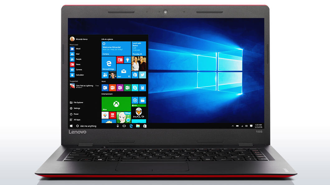 Lenovo Ideapad 100s (14) in Red, Front View
