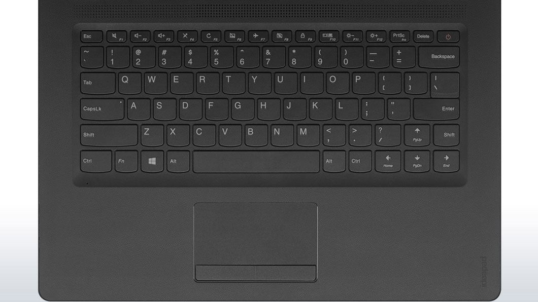 Lenovo Ideapad 110 (14, AMD) Overhead View of Keyboard