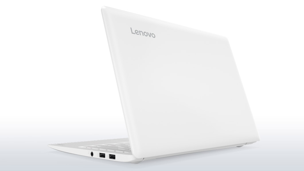 Lenovo Ideapad 110S (11, Intel) in White, Back Right Side View Open