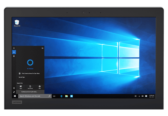 Windows Cortana'yı Gösteren Lenovo Ideapad 120s Ekranı
