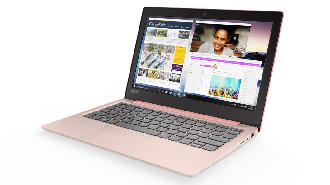 Lenovo Ideapad 120S (11, Intel) in Pink Front Right Side View