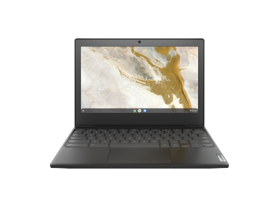 Front view of Lenovo IdeaPad 3 Chromebook 11 AMD with keyboard showing