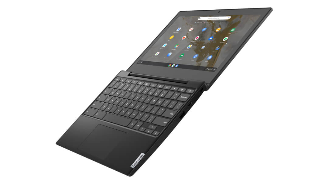 Lenovo IdeaPad 3 Chromebook (11): aberto a 180 graus
