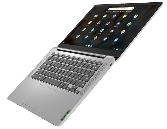 IdeaPad 3 Chromebook (14″ MTK) Arctic Grey Left 180 Degree