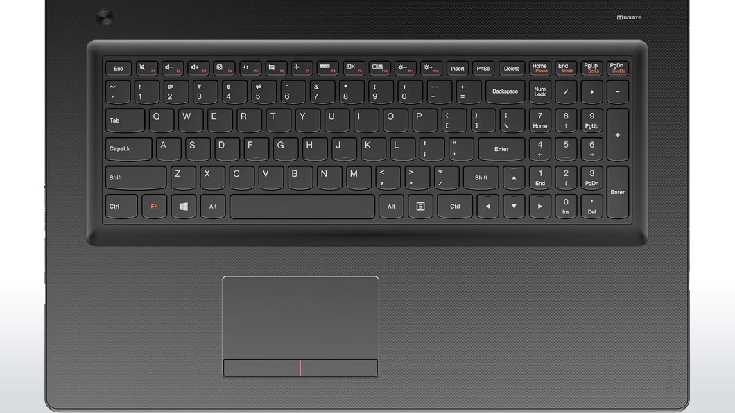Lenovo Ideapad 300 (17) Overhead View of Keyboard