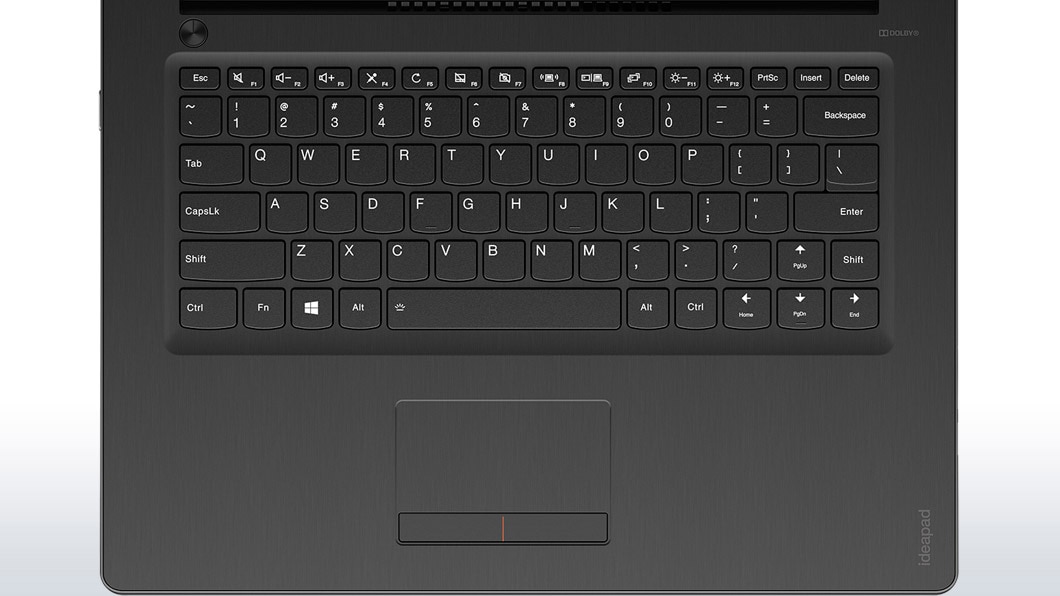 Lenovo Ideapad 310 (14, Intel) in Black, Overhead View of Keyboard