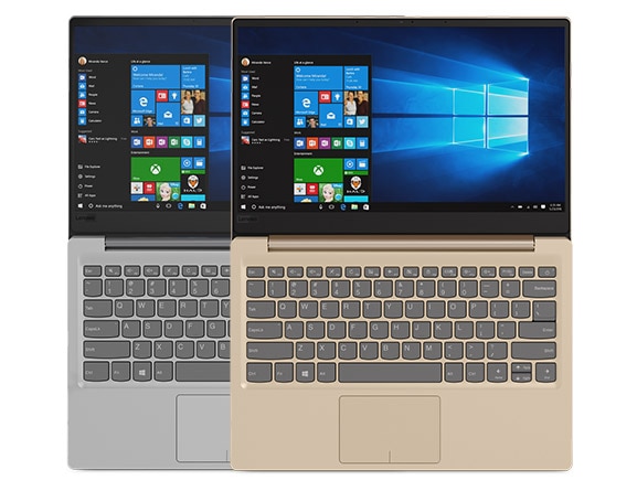 Lenovo Ideapad 320S (13) in Mineral Grey and Gold Open 180 Degrees