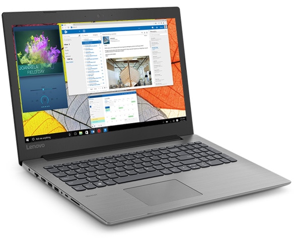 Lenovo Ideapad 330 (15), left front angle view, open.
