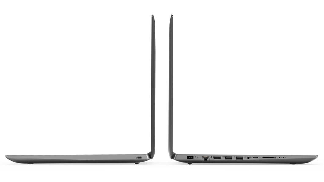 Lenovo Ideapad 330 (15), left and right views, open, showing ports.