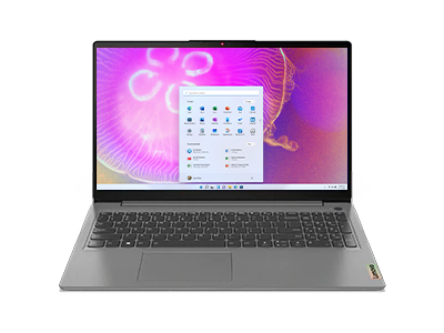 Vista frontal de la laptop IdeaPad 3i 6ta Gen de 15.6” Intel 