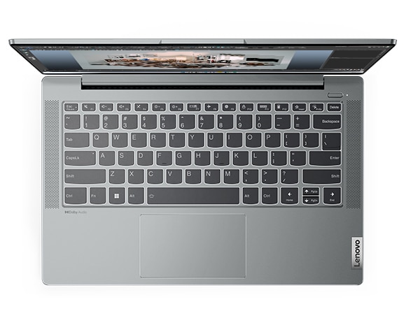 Lenovo IdeaPad 5 Gen 7 Notebook, Ansicht von oben mit Blick auf die Tastatur.