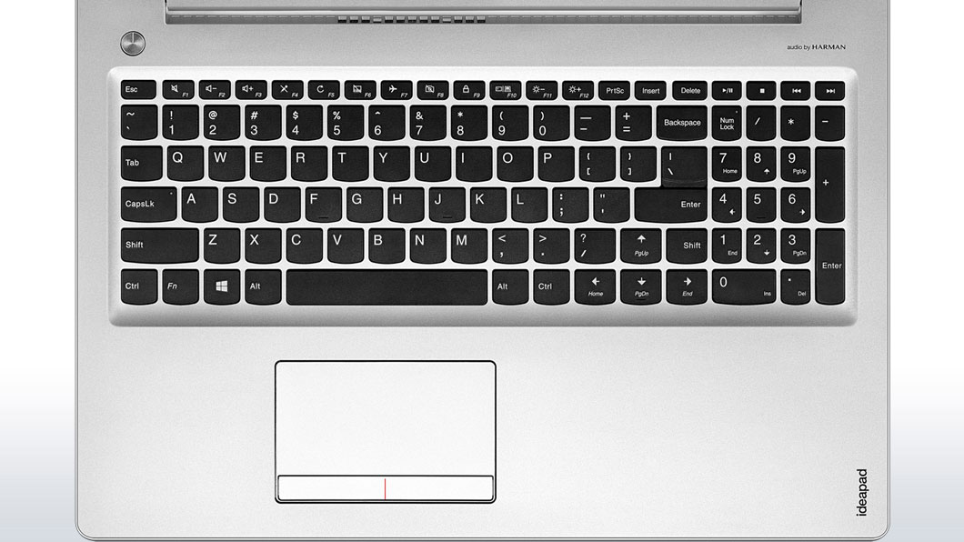 Lenovo Ideapad 510 (15) Overhead View of Keyboard