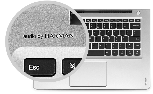 Ideapad 510S: Certified by Harman® Audio tanúsítvánnyal rendelkező sztereó hangszórók