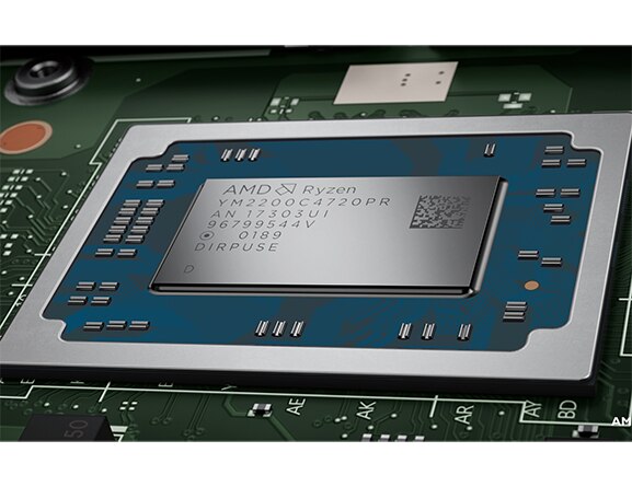 Lenovo Ideapad 530S (14), closeup of AMD Ryzen processor.
