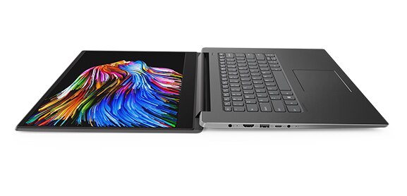 Lenovo Ideapad 530S (15), left side view, laying flat, showing ports