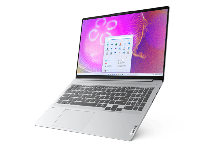 Imagen desde un ángulo derecho de la notebook IdeaPad 5i Pro de 16” de Lenovo abierta