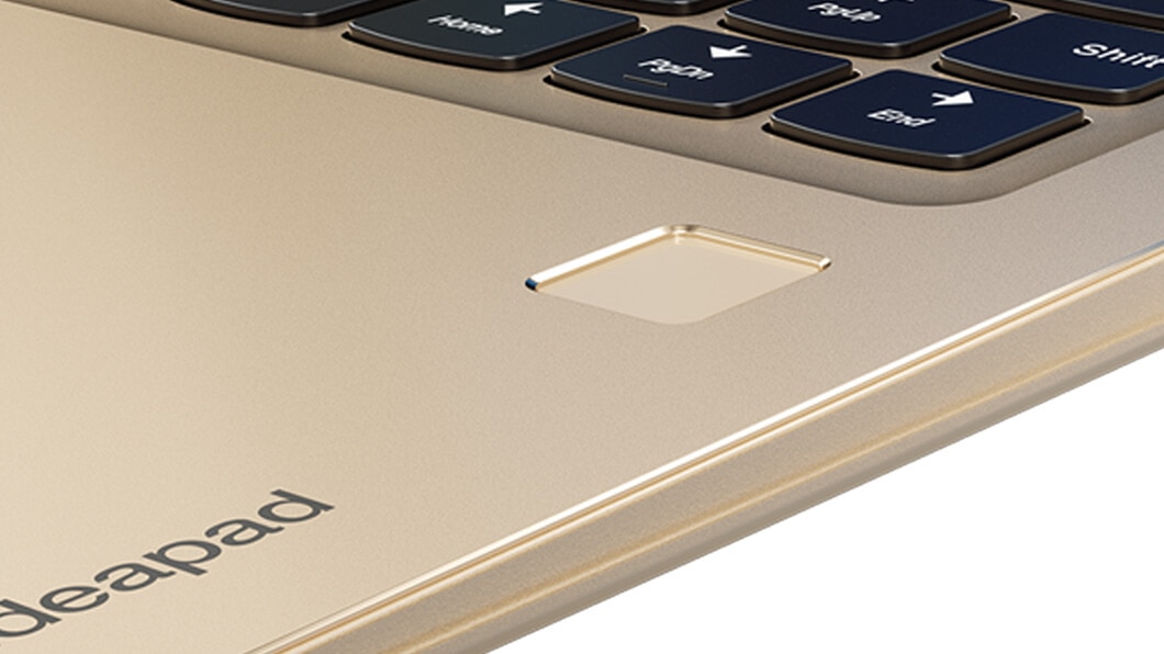 Lenovo Ideapad 710S Plus in Gold, Fingerprint Reader Detail