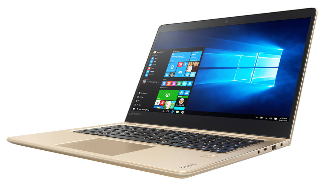 Lenovo Ideapad 710S Plus in Gold, Front Right Side View