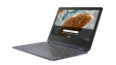 IdeaPad Flex 3 Chromebook Gen 6 (11″ MTK) laptop mode open, screen on, front facing left angle