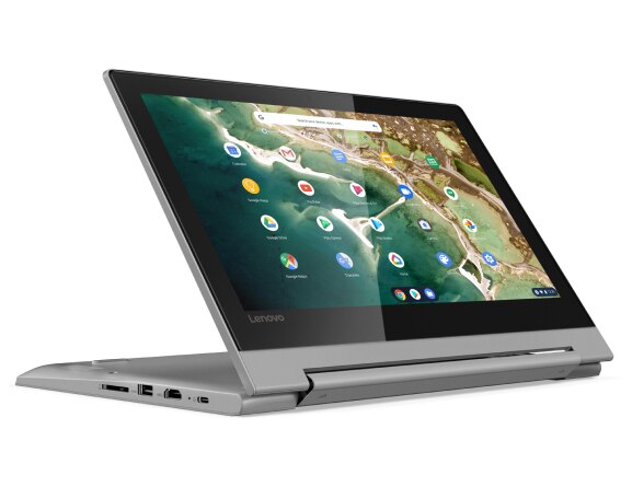 Lenovo IdeaPad Flex 3 Chromebook 11 MTK front right three-quarter stand view 