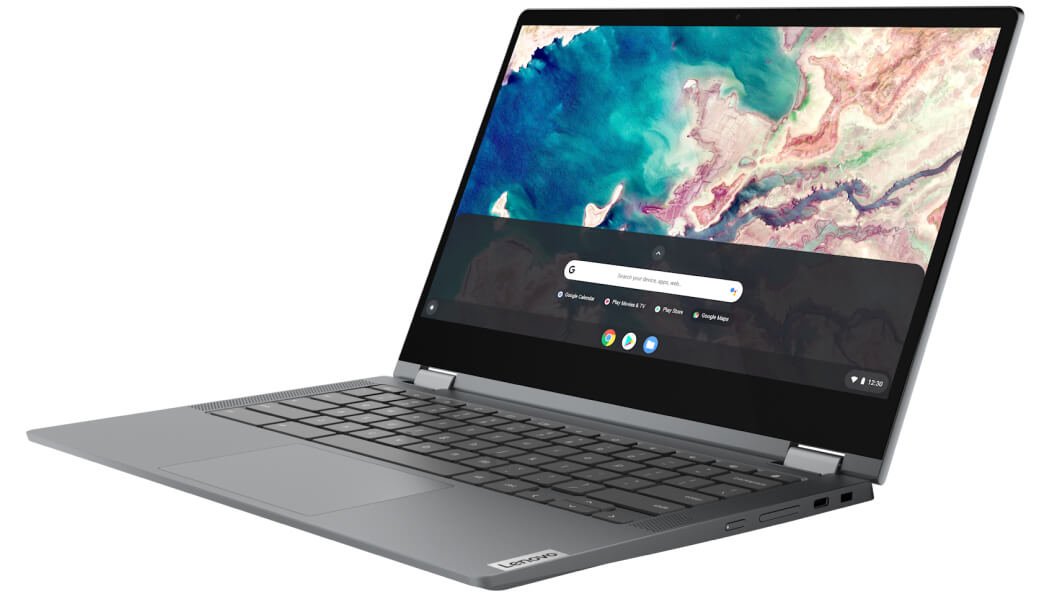 Lenovo IdeaPad 5 Flex Chromebook: schuin aanzicht vanaf rechts