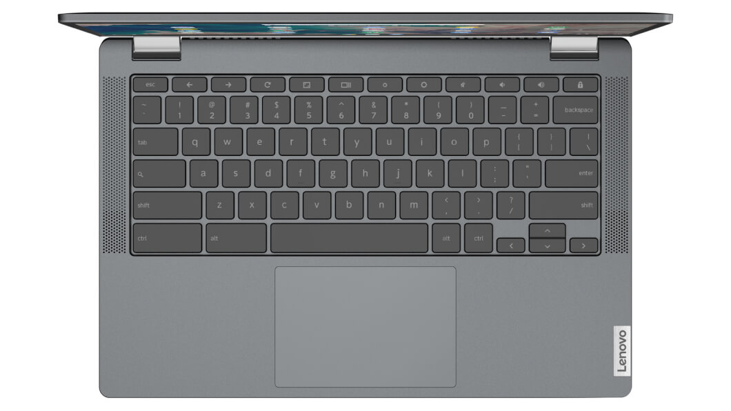 Lenovo IdeaPad 5 Flex Chromebook: vista superior do teclado