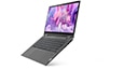 Right angle view of the graphite grey IdeaPad Flex 5 laptop