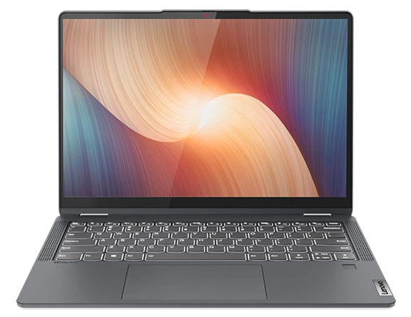 Lenovo IdeaPad Flex 5 Gen 7 (14” AMD) 2-in-1 laptop—front view, laptop mode, lid open