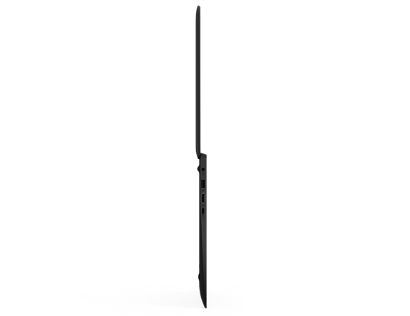Side view of Lenovo Ideapad S130(14) open 160 degrees highlighting the thinness