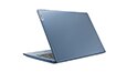 Rear angle view of the Lenovo IdeaPad S150 (11) laptop, ice blue color