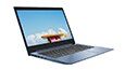 Left angle view of the Lenovo IdeaPad S150 (14) laptop, ice blue color
