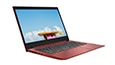 Left angle view of the Lenovo IdeaPad S150 (14) laptop, flame orange color