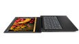 Side view of  Lenovo IdeaPad S340 (14, AMD) open 180 degrees thumbnail
