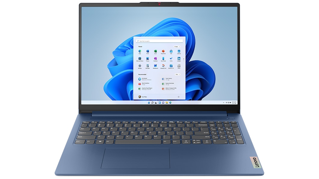 Front facing view of the IdeaPad Slim 3 Gen 8 laptop in Abyss Blue finish