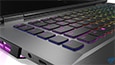 Legion Y530 15-inch gaming laptop - closeup of RGB-backlit keyboard (thumbnail)