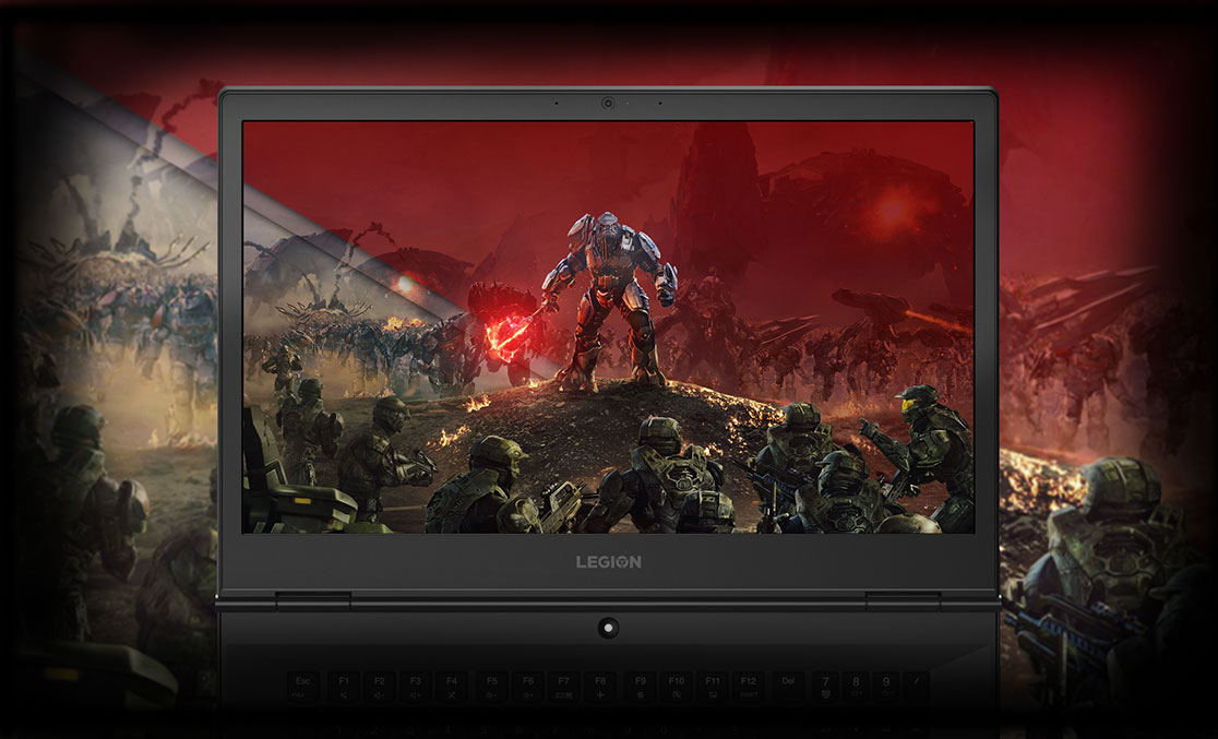 Lenovo Legion Y730 Laptop open display with gaming background