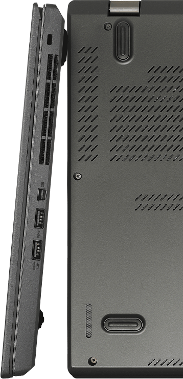 Lenovo ThinkPad W550s Right Side Ports and Back Cover Detail