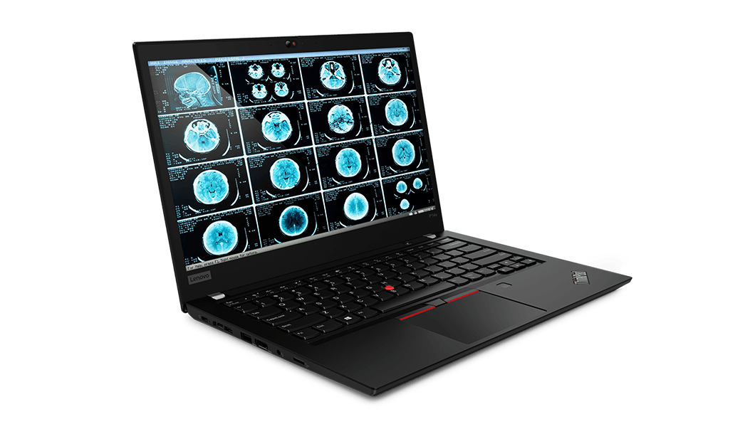 Bærbar Lenovo ThinkPad P14s Gen 2-computer (14'' AMD) til professionelle set fra siden