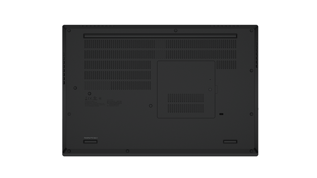 Vista de la parte inferior de la workstation laptop ThinkPad P15 2da Gen