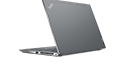 Thumbnail: Back side of Lenovo ThinkPad T14s Gen 2 (14” AMD) laptop in Storm Grey, angled slightly to show right-side ports and partial keyboard.