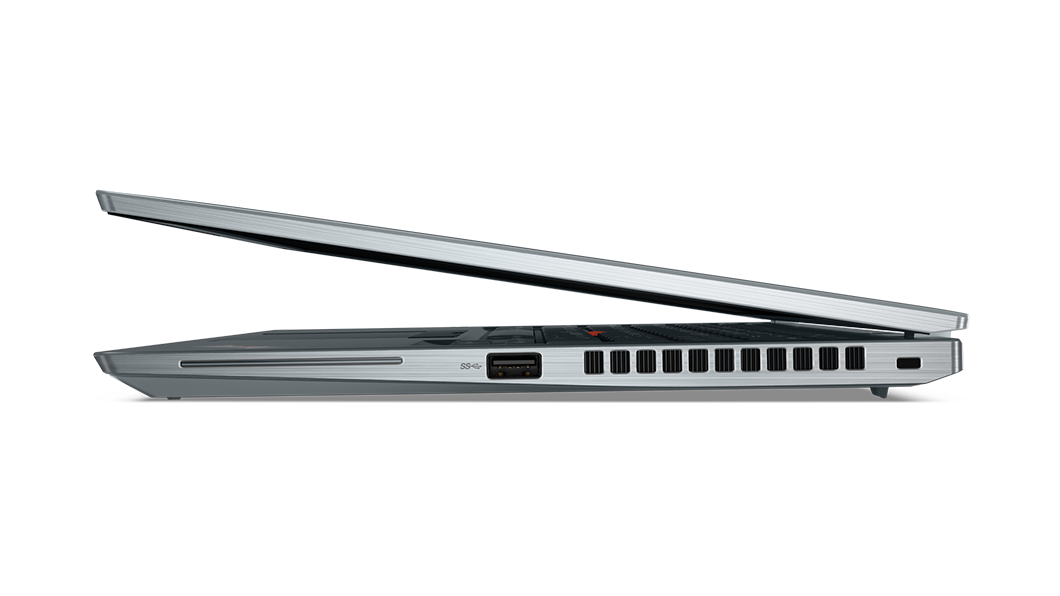Ordinateur portable ThinkPad X13 Gen 2 (13pouces Intel) - Vue côté droit, couvercle partiellement ouvert