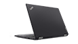Thumbnail of ThinkPad X13 Yoga Gen (13” Intel) laptop – ¾ rear/right view, in laptop mode, with cover open