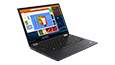 Thumbnail of ThinkPad X13 Yoga Gen (13” Intel) laptop – ¾ front/left view in laptop mode, with cover open