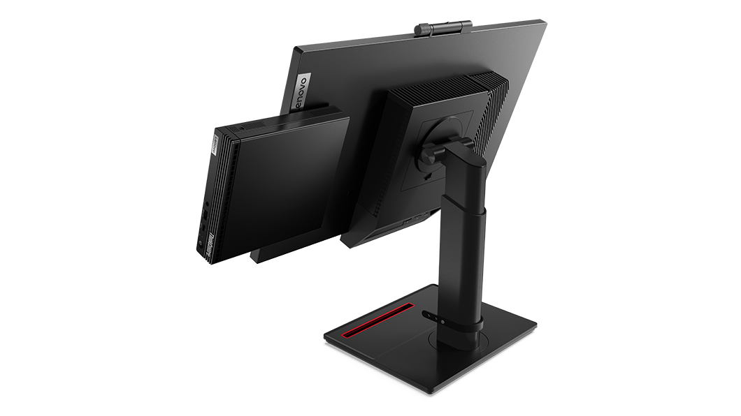 Lenovo ThinkCentre M75q (2.ª geração): ligado a um monitor, vista traseira